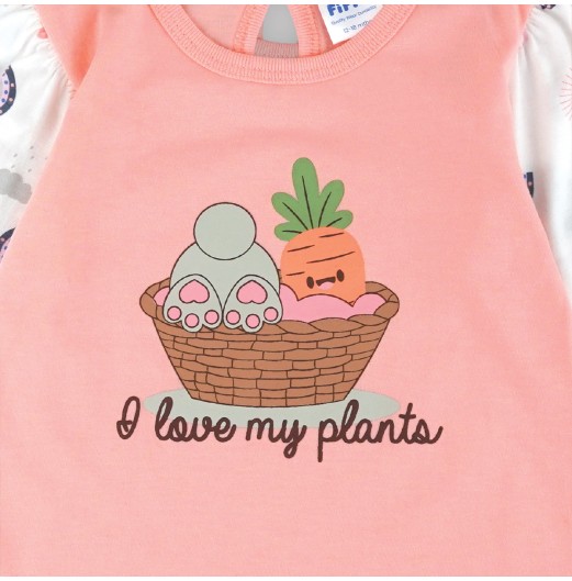 FIFFY PLANTS PRINT LONG SLEEVE + LONG PANT GIRL PYJAMAS SUIT BAJU BAYI (3526208)