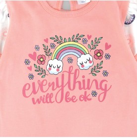 FIFFY SWEET RAINBOW SHORT SLEEVE + LONG PANT T-SHIRT SUIT BAJU BAYI (3526605)