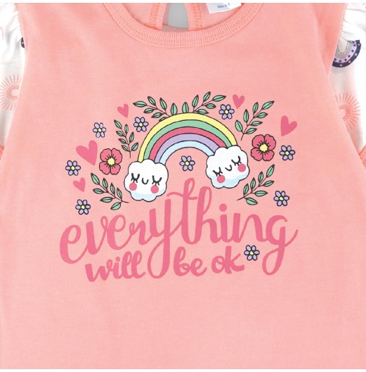 FIFFY SWEET RAINBOW SHORT SLEEVE + LONG PANT T-SHIRT SUIT BAJU BAYI (3526605)
