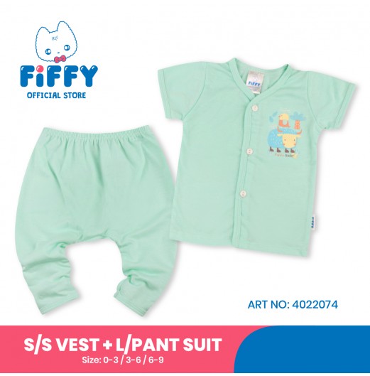 FIFFY TWEET SHORT SLEEVE VEST + LONG PANT SUIT