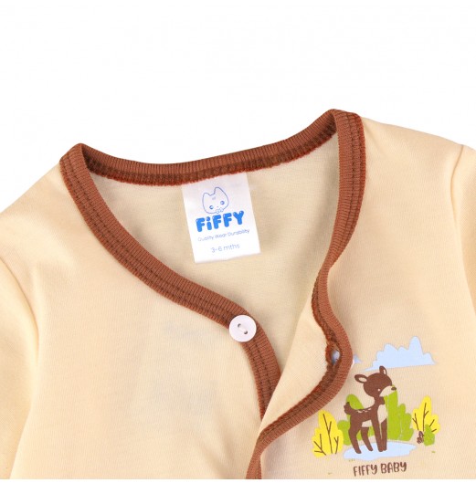 FIFFY TINY DEER DELIGHT SHORT SLEEVE VEST + LONG PANT SUIT