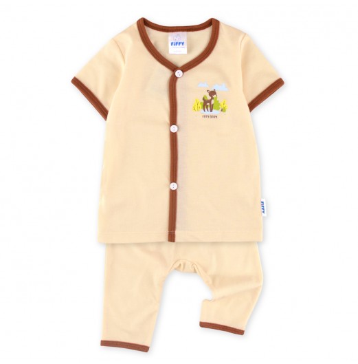 FIFFY TINY DEER DELIGHT SHORT SLEEVE VEST + LONG PANT SUIT