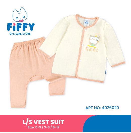 FIFFY COOL OWL LONG SLEEVE + LONG PANT VEST SUIT BAJU BAYI (4026020) FIFFY COOL OWL LONG SLEEVE + LONG PANT VEST SUIT BAJU BAYI (4026020)