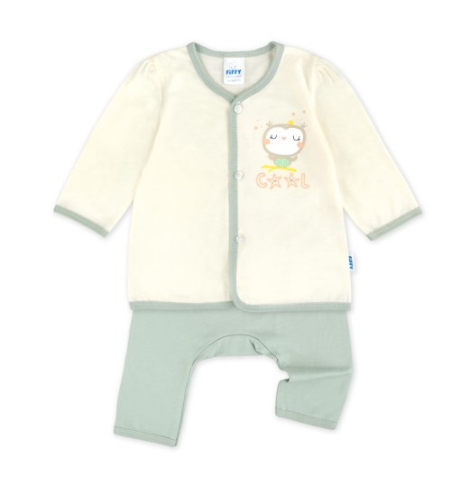 FIFFY COOL OWL LONG SLEEVE + LONG PANT VEST SUIT BAJU BAYI (4026020) FIFFY COOL OWL LONG SLEEVE + LONG PANT VEST SUIT BAJU BAYI (4026020)