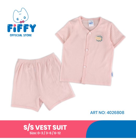 FIFFY CLASSIC RIBBED SHORT SLEEVE VEST SUIT BAJU BAYI (4026808)