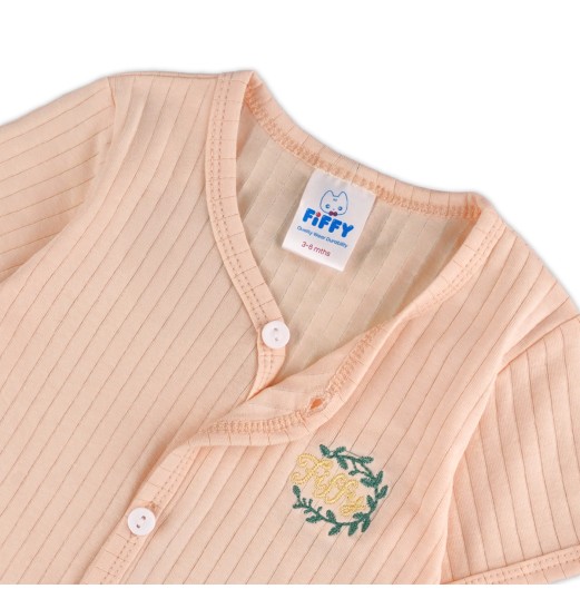 FIFFY SOFT RIBBED SHORT SLEEVE VEST + LONG PANT SUIT(4026809)