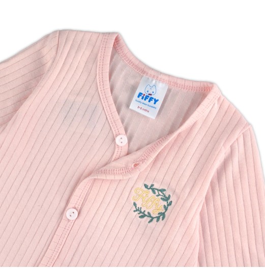 FIFFY SOFT RIBBED LONG SLEEVE VEST + LONG PANTS SUIT BAJU BAYI (4026810)