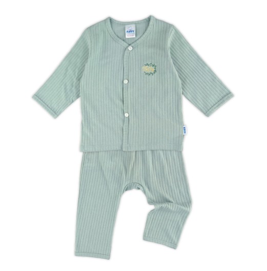 FIFFY SOFT RIBBED LONG SLEEVE VEST + LONG PANTS SUIT BAJU BAYI (4026810)