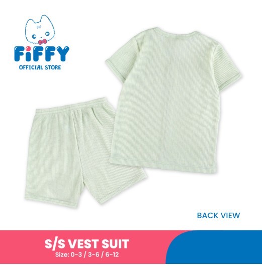 FIFFY SOFT RIBBED SHORT SLEEVE VEST + SHORT PANTS SUIT BAJU BAYI (4026815)