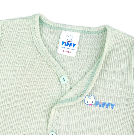 FIFFY SOFT RIBBED SHORT SLEEVE VEST + SHORT PANTS SUIT BAJU BAYI (4026815)