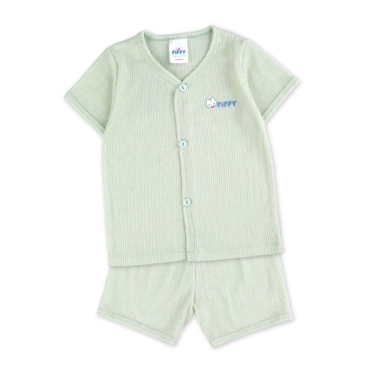 FIFFY SOFT RIBBED SHORT SLEEVE VEST + SHORT PANTS SUIT BAJU BAYI (4026815)
