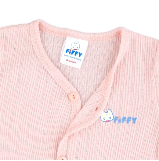 FIFFY SOFT RIBBED SHORT SLEEVE VEST + LONG PANT SUIT BAJU BAYI (4026816)