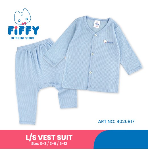 FIFFY CLASSIC LONG SLEEVE VEST + LONG PANT SUIT BAJU BAYI (4026817)