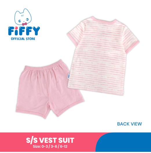FIFFY STRIPE SHORT SLEEVE VEST + SHORT PANTS SUIT BAJU BAYI (4026822)