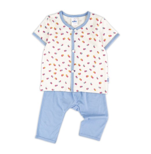 FIFFY SOFT RIBBED DOT VEST LONG PANT SUIT BAJU BAYI (4026823)