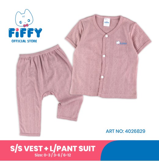 FIFFY CLASSIC SHORT SLEEVE VEST + LONG PANT SUIT BAJU BAYI (4026829)