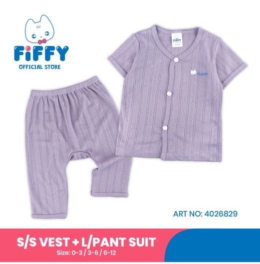 FIFFY CLASSIC SHORT SLEEVE VEST + LONG PANT SUIT BAJU BAYI (4026829)