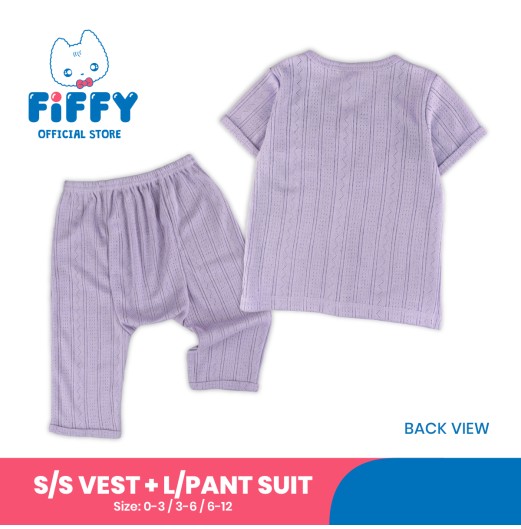 FIFFY CLASSIC SHORT SLEEVE VEST + LONG PANT SUIT BAJU BAYI (4026829)