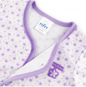 FIFFY PURPLISH FLOWER SHORT SLEEVE VEST SUIT