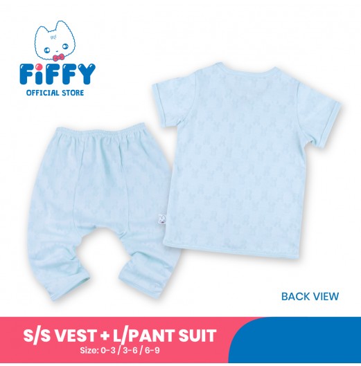 FIFFY LOVE RABBIT SHORT SLEEVE VEST+ LONG PANT SUIT