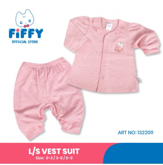 FIFFY SMILING BABY LONG SLEEVE VEST SUIT