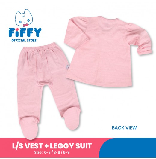 FIFFY SMILING BABY LONG SLEEVE VEST+ LEGGY SUIT