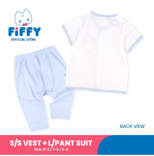 FIFFY CUTE POCKET SHORT SLEVEE VEST + LONG PANT SUIT
