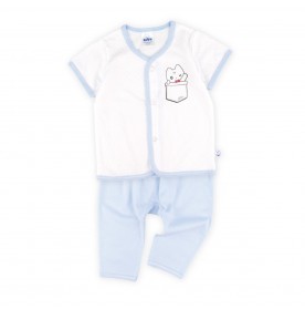 FIFFY CUTE POCKET SHORT SLEVEE VEST + LONG PANT SUIT