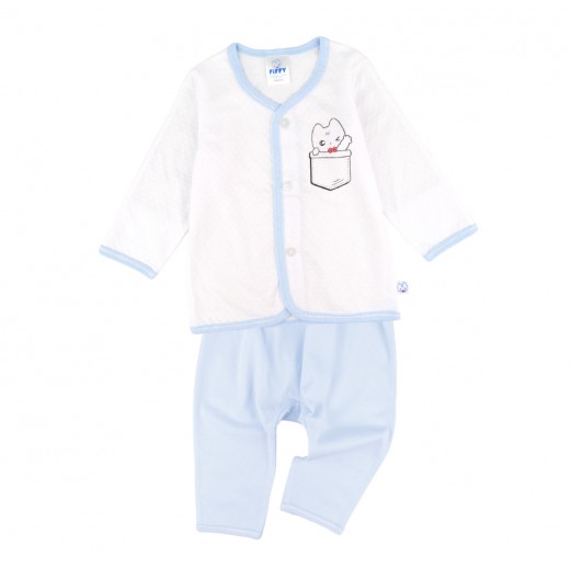 FIFFY CUTE POCKET LONG SLEEVE VEST SUIT