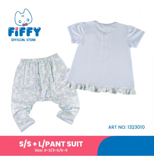 FIFFY KITTY WHIMSY SHORT SLEEVE VEST+ LONG PANT SUIT