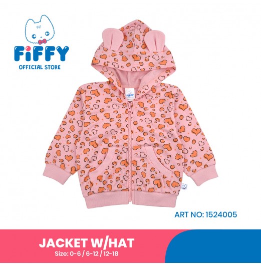 FIFFY HEART POP BAJU BAYI JACKET WITH HAT (1524006)