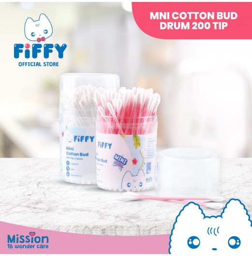 FIFFY MINI COTTON BUD DRUM 200TIP (100PCS) 18154