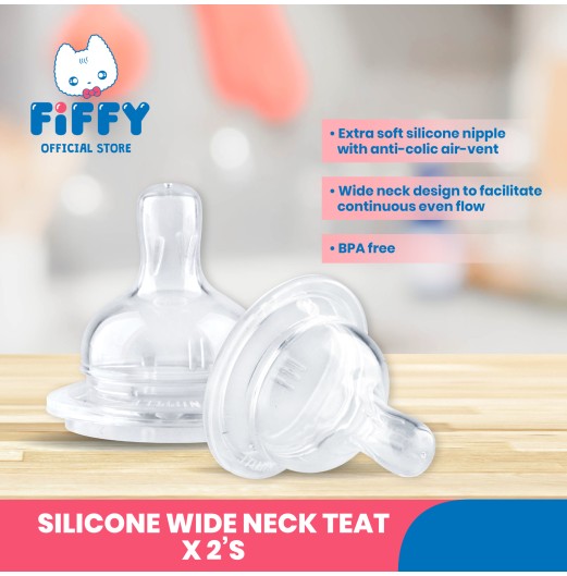 Teats & Nipples - FIFFY WIDE NECK TEATS (2PCS) Teats & Nipples - FIFFY WIDE NECK TEATS (2PCS)