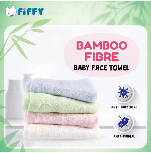 FIFFY BAMBOO FIBER FACE TOWEL (4PCS)