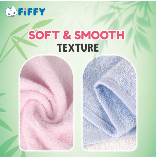 FIFFY BAMBOO FIBER FACE TOWEL (4PCS)