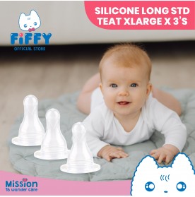 FIFFY SILICONE LONG STD TEAT MEDIUM X 3'S