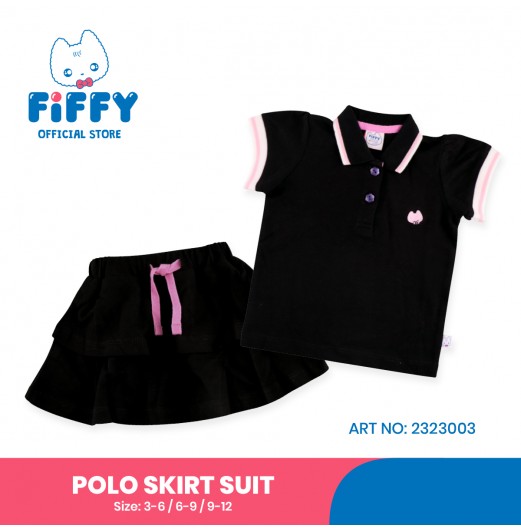 FIFFY PINKY RIBBON POLO SKIRT SUIT