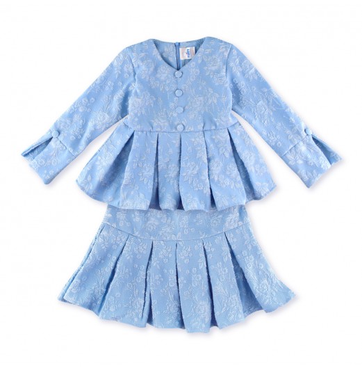 FIFFY BLUE BLOSSOM MALAY SKIRT SUIT