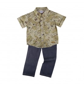 FIFFY BAJU BAYI SMART CASUAL SHORT SLEEVE BOY SHIRT SUIT (2325013)