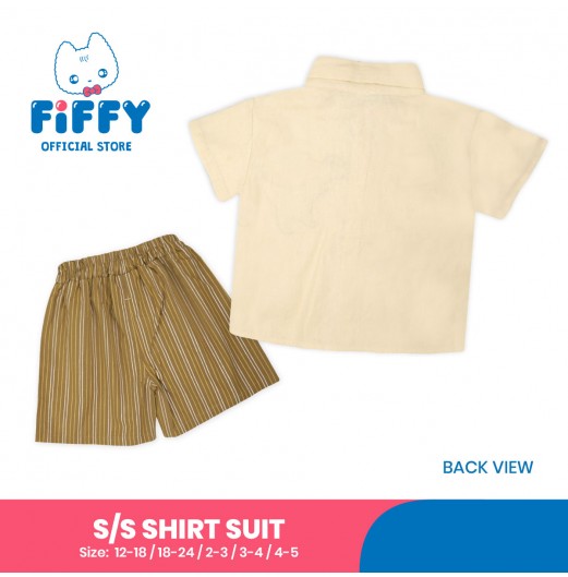 FIFFY BAJU BAYI POCKET DINO SHORT SLEEVE SHIRT SUIT (2325066)