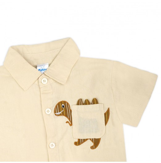 FIFFY BAJU BAYI POCKET DINO SHORT SLEEVE SHIRT SUIT (2325066)