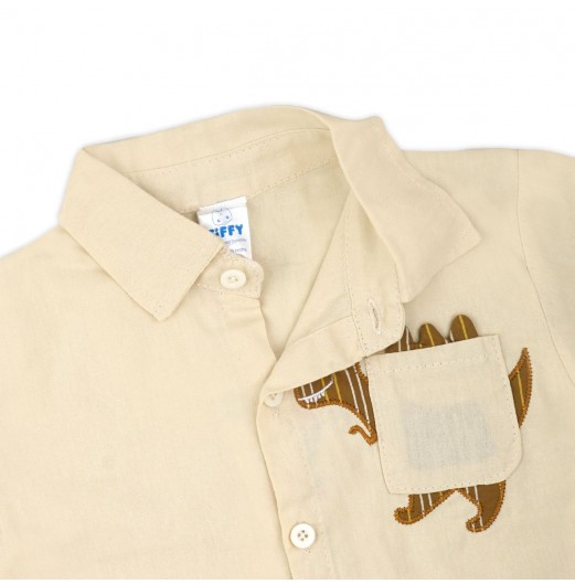FIFFY BAJU BAYI POCKET DINO SHORT SLEEVE SHIRT SUIT (2325066)
