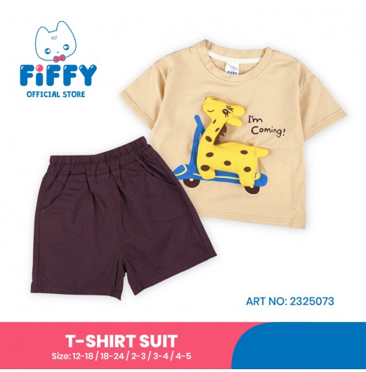 FIFFY BAJU BAYI GIRAFFE COMING T-SHIRT SUIT 3D (2325073)