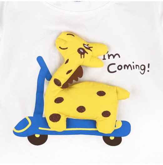 FIFFY BAJU BAYI GIRAFFE COMING T-SHIRT SUIT 3D (2325073)