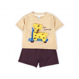 FIFFY BAJU BAYI GIRAFFE COMING T-SHIRT SUIT 3D (2325073)