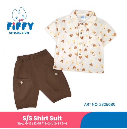 FIFFY BAJU BAYI SMILEY LOVE SHORT SLEEVE SHIRT SUIT (2325085)