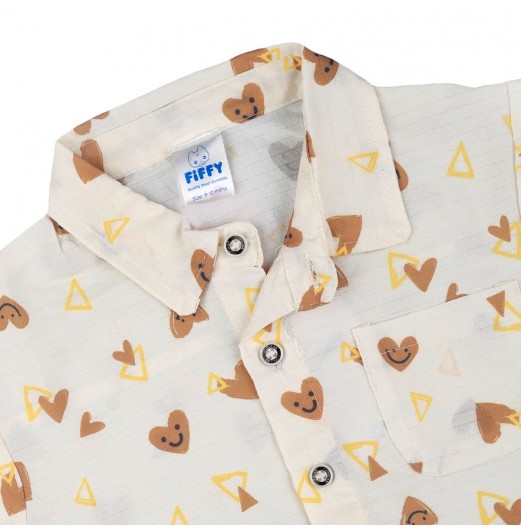 FIFFY BAJU BAYI SMILEY LOVE SHORT SLEEVE SHIRT SUIT (2325085)