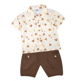 FIFFY BAJU BAYI SMILEY LOVE SHORT SLEEVE SHIRT SUIT (2325085)