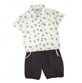FIFFY BAJU BAYI SMILEY LOVE SHORT SLEEVE SHIRT SUIT (2325085)
