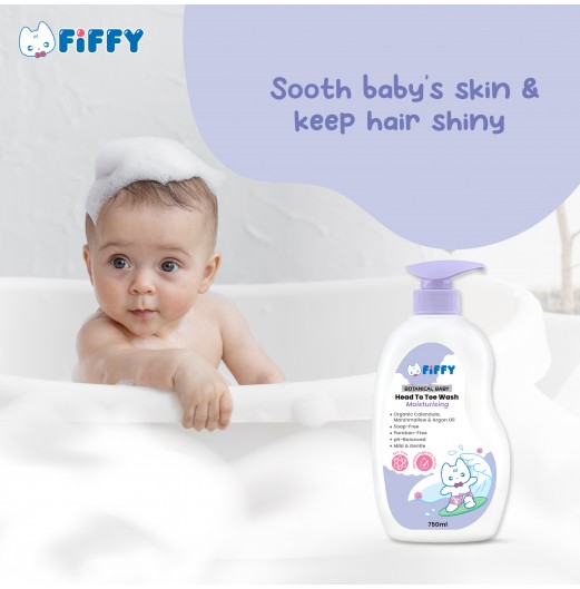 SHOP ALL - FIFFY MOISTURIZING BOTANICAL BABY HEAD TO TOE WASH (750ML BOTTLE / 600ML REFILL) 